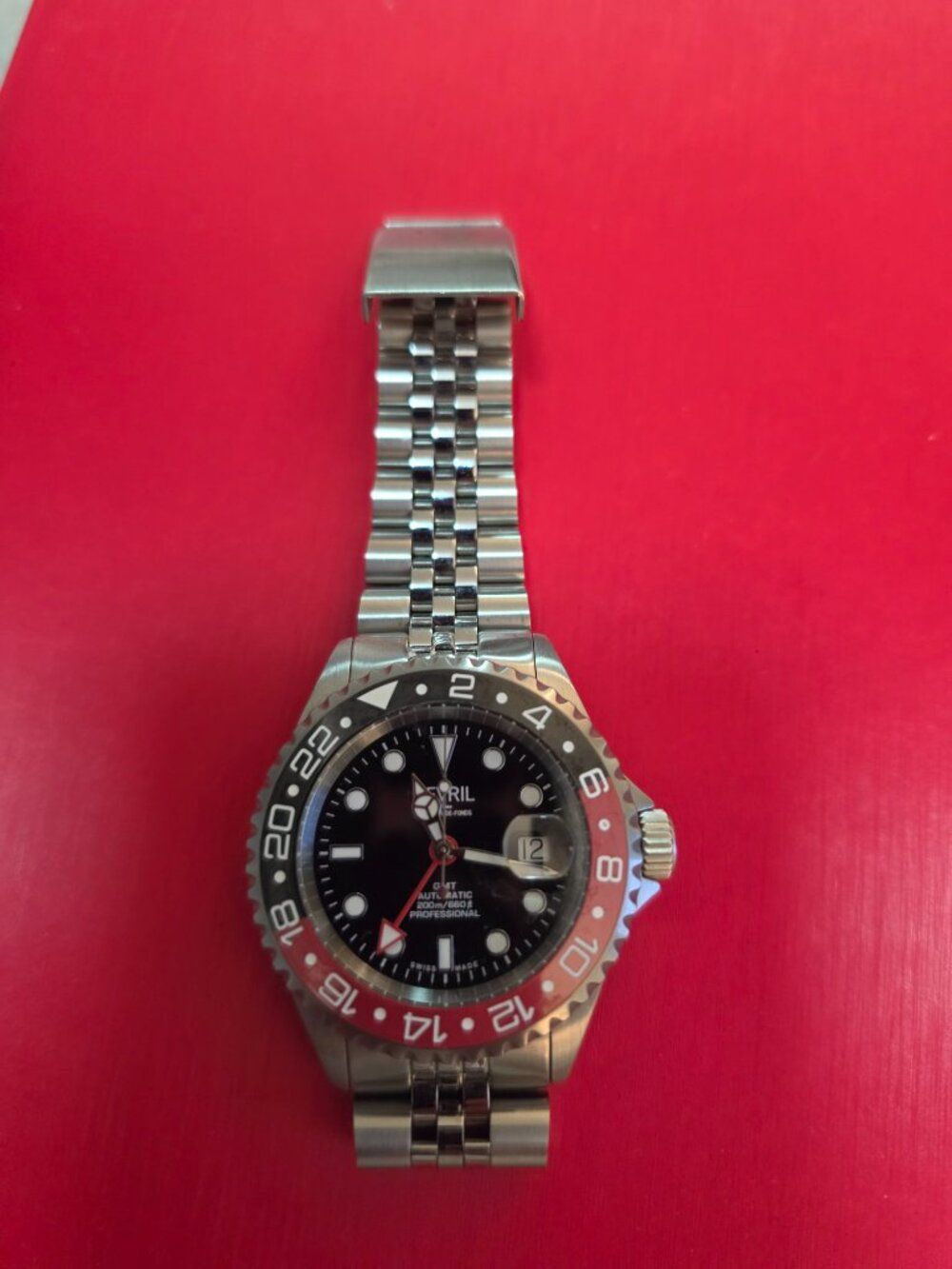 Gevril Wall Street GMT Black Dial Coke Bezel Men's Watch excellent extra links - Picture 4 of 6
